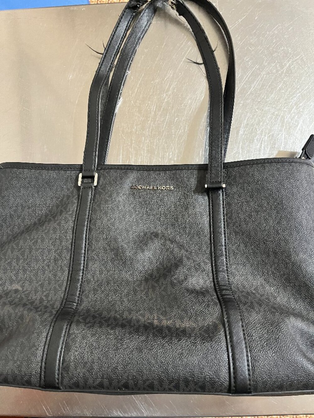 MICHAEL KORS Black Monogram Tote Bag